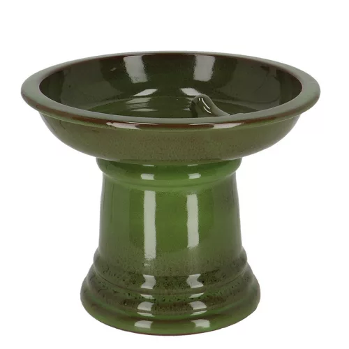 Kerámia madáritató és etető állvány, zöld, 29 cm átmérőjű, csomag, 6 db