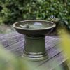 Kerámia madáritató és etető állvány, zöld, 29 cm átmérőjű, csomag, 6 db