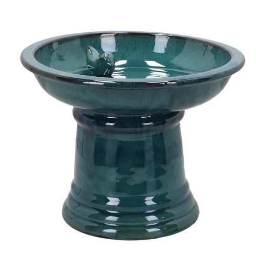 Kerámia madáritató és etető állvány, kék, 29 cm átmérőjű, csomag, 6 db