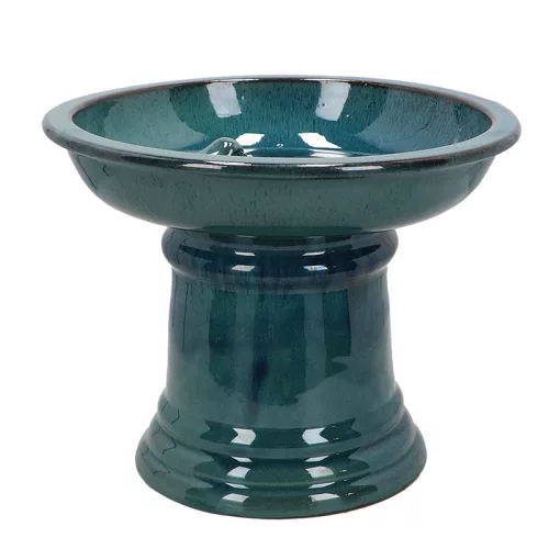 Kerámia madáritató és etető állvány, kék, 29 cm átmérőjű, csomag, 6 db