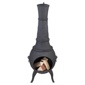 Öntöttvas teraszfűtő kályha, fonott mintás, 150 cm