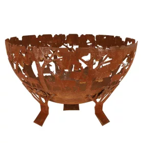   Rusztikus stílusú tűzrakó tál, erdei mintával, 57,5 cm átmérőjű, csomag, 2 db