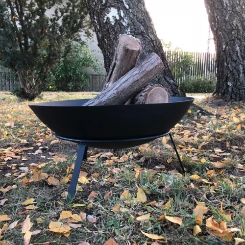 Fém tűzrakó tál állvánnyal, 50 cm átmérőjű, csomag, 8 db