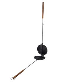   Öntöttvas gofrisütő serpenyő, fa nyéllel, 82 cm, csomag, 4 db