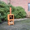 Rusztikus stílusú teraszfűtő kályha, fa tárolóval, 136 cm, csomag, 2 db
