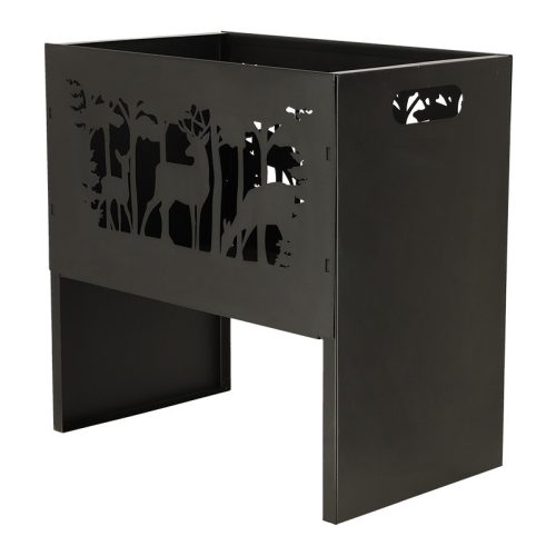 Tűzrakó kosár lézervágott szarvas sziluettel, téglatest alakú, csomag, 2 db