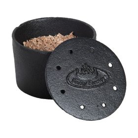   Öntöttvas füstölő doboz kültéri sütés főzéshez, speciális fa chips válogatással, csomag, 4 db