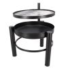 BBQ tűzrakó tál grillráccsal, 66 cm átmérőjű, csomag, 2 db