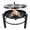 BBQ tűzrakó tál grillráccsal, 78 cm átmérőjű, csomag, 2 db