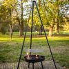 BBQ tűzrakó tál, állítható magasságú grillráccsal, három lábú állvánnyal, 157 cm, csomag, 2 db