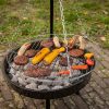 BBQ tűzrakó tál, állítható magasságú grillráccsal, három lábú állvánnyal, 157 cm, csomag, 2 db