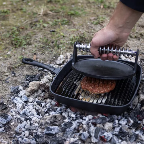 Öntöttvas hamburgerhús formázó, steak nehezék, 18 cm átmérőjű, csomag, 6 db