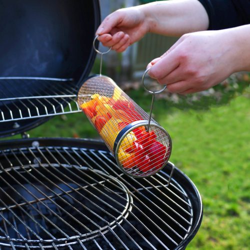 Forgatható zöldséggrillező henger, 30 cm, csomag,  12 db