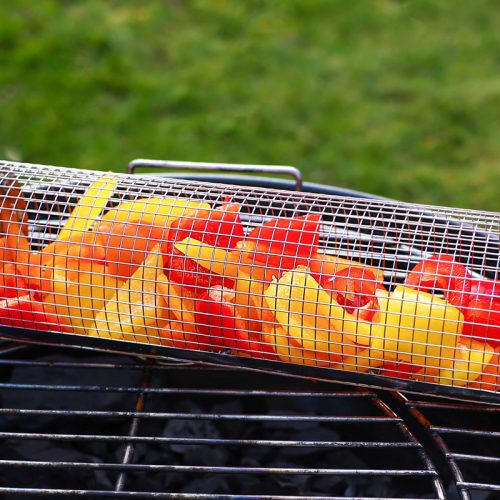 Forgatható zöldséggrillező henger, 30 cm, csomag,  12 db