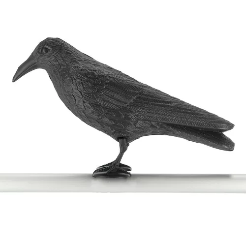 Korlátra szerelhető madárriasztó, varjú forma, 22 cm, csomag, 24 db
