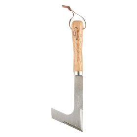   Rozsdamentes acél járdaszegély gyomláló, kőrisfa nyéllel, 31 cm