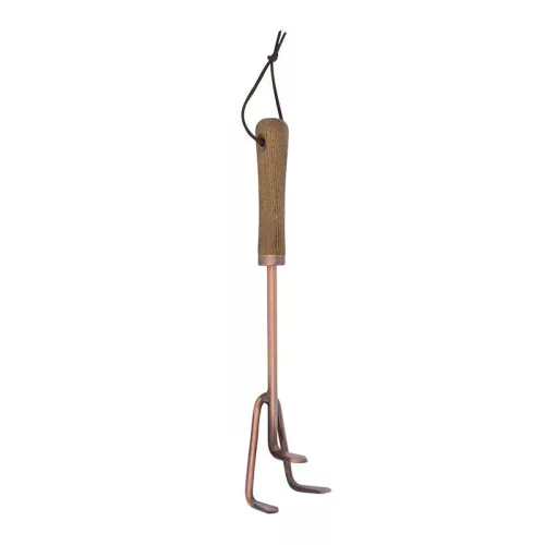 Rézzel bevont gereblye, kőrisfa nyéllel, 37 cm, csomag, 6 db