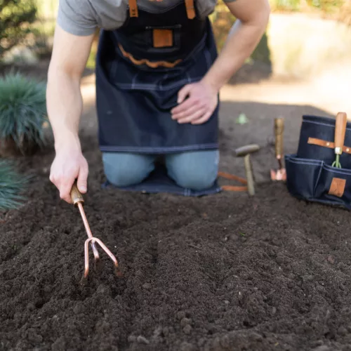 Rézzel bevont gereblye, kőrisfa nyéllel, 37 cm, csomag, 6 db