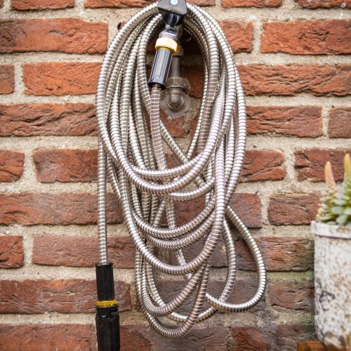 Rozsdamentes acél kerti locsoló slag, 10 m, csomag, 6 db