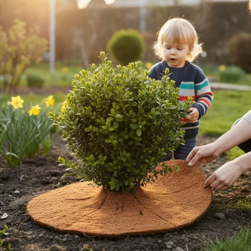 Biológiailag lebomló kókuszrost fagyvédő korong, 20 cm átmérőjű, csomag, 48 db