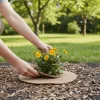 Juta növényvédő korong, 25 cm átmérőjű, csomag, 24 db