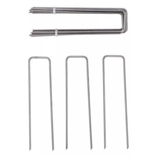 Fém U alakú rögzítő szett kókuszrost karókhoz, 12 db-os, 6,5 x 14,5 cm, csomag, 12 db
