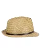 Trilby szalmakalap, bőr szíjjal, 25 x 27 cm átmérőjű, csomag,  12 db