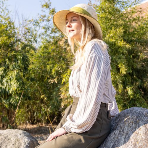 Női kerti szalmakalap, 34,5 cm átmérőjű, csomag,  12 db