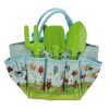 Rovar mintás gyerek kerti szerszámos táska, kerti szerszámokkal