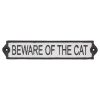 Öntöttvas 'Beware of the cat' tábla, 25 cm