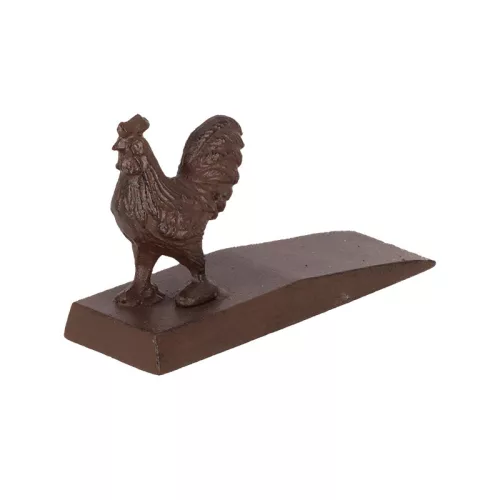Öntöttvas ajtókitámasztó ék, kakasos, 13 x 6 cm, csomag, 24 db