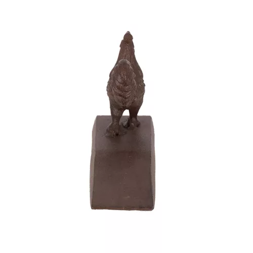 Öntöttvas ajtókitámasztó ék, kakasos, 13 x 6 cm, csomag, 24 db