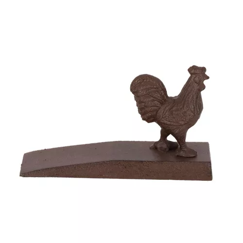 Öntöttvas ajtókitámasztó ék, kakasos, 13 x 6 cm, csomag, 24 db