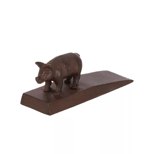 Öntöttvas ajtókitámasztó ék, malacos, 13 x 6 cm, csomag, 24 db