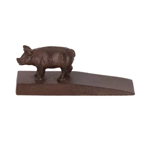 Öntöttvas ajtókitámasztó ék, malacos, 13 x 6 cm, csomag, 24 db