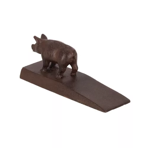 Öntöttvas ajtókitámasztó ék, malacos, 13 x 6 cm, csomag, 24 db