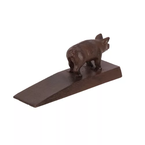 Öntöttvas ajtókitámasztó ék, malacos, 13 x 6 cm, csomag, 24 db