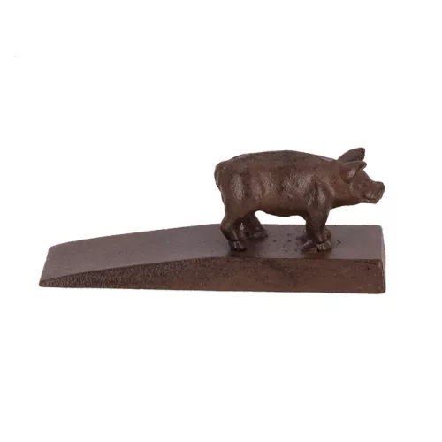 Öntöttvas ajtókitámasztó ék, malacos, 13 x 6 cm, csomag, 24 db