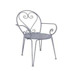   Francia stílusú, kovácsoltvas karfás kerti szék, 90 cm, csomag, 4 db