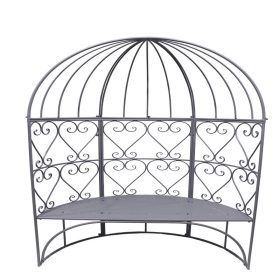 Francia stílusú, kovácsoltvas kupolás kerti pad, 185 cm