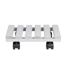   Fából készült gurulós virágalátét, 30 x 30 cm, csomag, 4 db