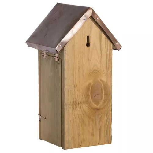 Fa madárház széncinegének, rézlemez tetővel, 30 cm, csomag, 4 db