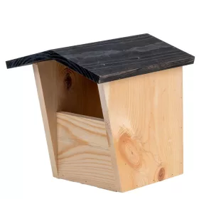 Fa madárház, fekete tetővel, 23 cm, csomag, 4 db