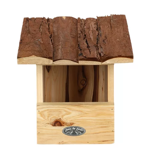 Madárház fakéreg tetővel, vörösbegynek, 21 x 31 cm, csomag, 4 db