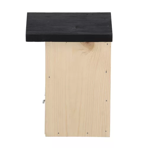 Fa madárház ökörszemnek, fekete tetővel, 17 cm ,csomag, 8 db