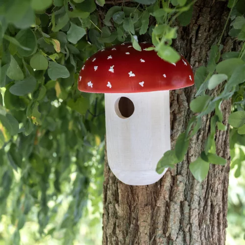 Légyölő galócás fa madárház, fára szerelhető, 23 cm, csomag, 6 db