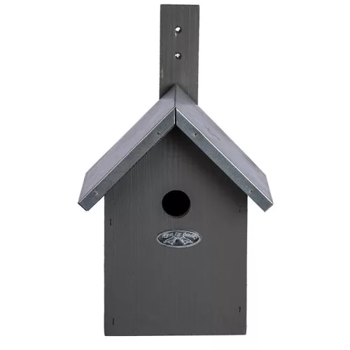 Fém tetős madárház kék cinegének, szürke, csomag, 4 db