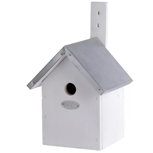 Fém tetős madárház kék cinegének, fehér, csomag, 4 db