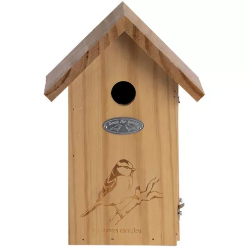 Fa madárház kék cinege mintával, 26 cm, csomag, 8 db