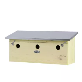   Fa madárház verebeknek, lapos cink tetővel, 47 cm, csomag, 4 db